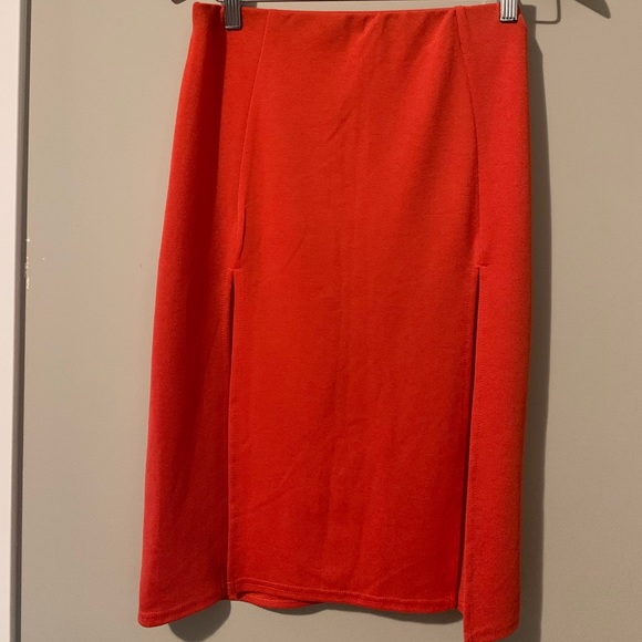 Missguided Orange Midi Split Skirt - Picture 5 of 7